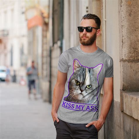 Wellcoda Kiss My Ass Bad Funny Mens T Shirt Pussy Graphic Design Printed Tee Ebay