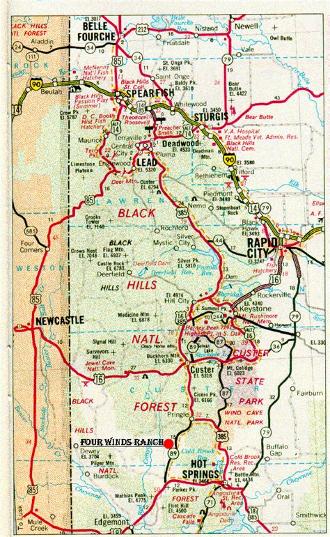 Black Hills Map South Dakota Travel Custer South Dakota South