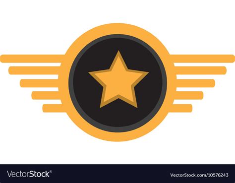 Pilot Plane Emblem Wings Royalty Free Vector Image