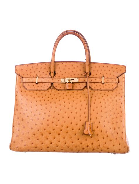 Hermès Ostrich Birkin 40 Brown Totes Handbags Her182259 The Realreal