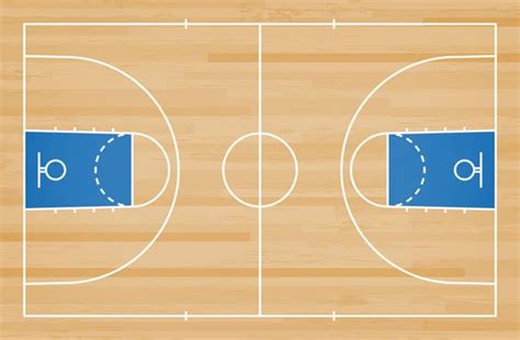 Grundriss Basketballplatz Vektorgrafik Lizenzfreie Grafiken