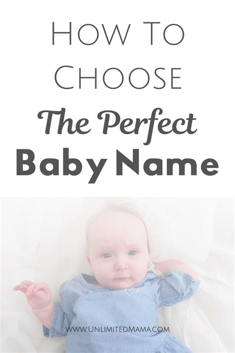 How To Choose The Perfect Baby Name Baby Unlimited Mama