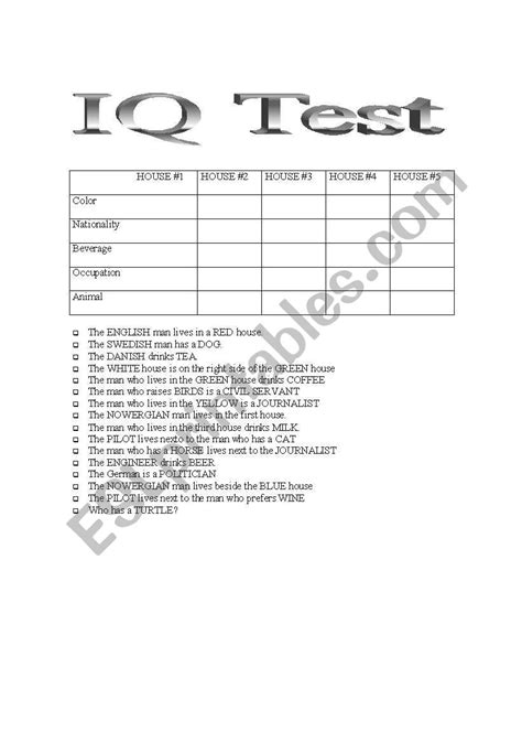 Free Iq Test Printable Pdf Printable Templates