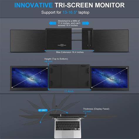 Buy Ofiyaa P2 Pro Portable Triple Monitor For Laptop 133 ” Laptop