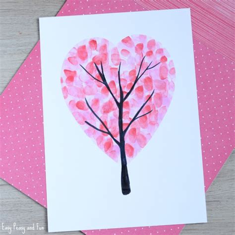 Valentines Day Heart Fingerprint Tree Craft 247 Moms