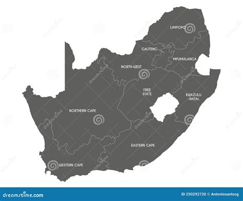 Vector Map Of South Africa With Provinces And Administrative Divisions
