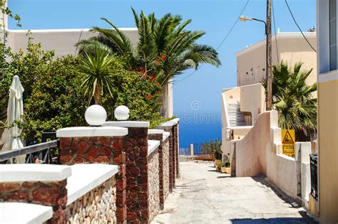 The Street On The Greek Island Santorini Stock Image Image Of Greek