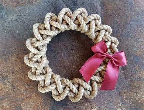 Christmas Rope Wreath For Front Door Nautical Wreath Beach Etsy