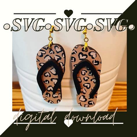 Flip Flop Earring Svg Etsy