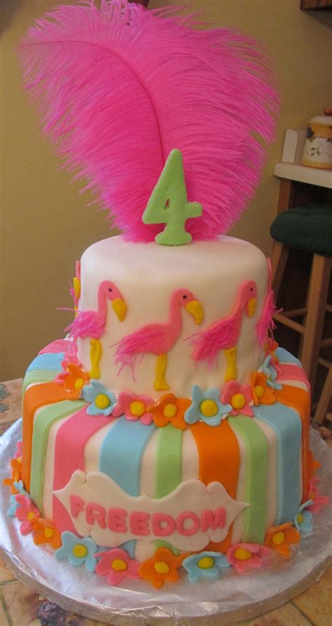 Add in the stitched line details with a toothpick. Pink Flamingo Cake - CakeCentral.com
