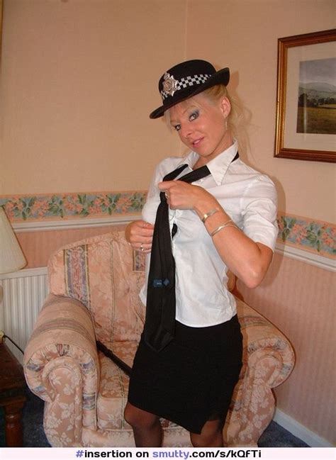 Michelleriding British English Uniform Police Policewoman Stocking Heels Baton Blonde Blueeyes