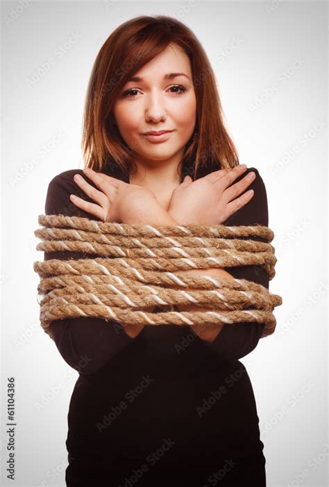 Woman Prisoner Tied Rope Hostage Female Bondage Bound Girl Slave Stock Photo Adobe Stock