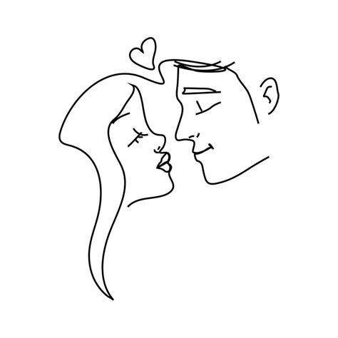 Continuous Line Drawing Romantic Couple 6637716 Vector Art At Vecteezy