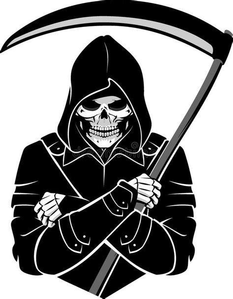 Reaper Front With Scythe Stock Vector Illustration Of Scary 154613138