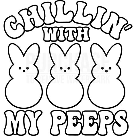 Chillin With My Peeps Svg Easter Peeps Svg Kids Easter Svg
