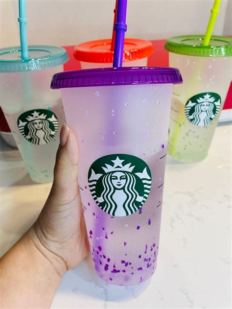 Starbucks New Released Color Changing Confetti Cold Cup Etsy