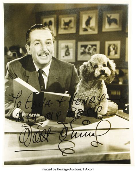 Walt Disney Autographed Photo A Bandw 11 X 14 Photo Of Disney Lot