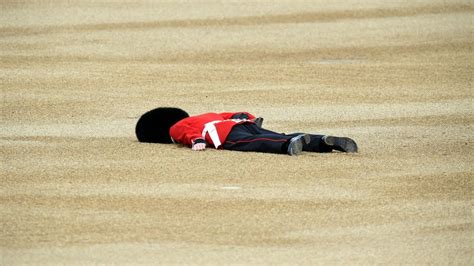 Man Down Member Of Queens Guard Faints During Birthday Ceremony Youtube