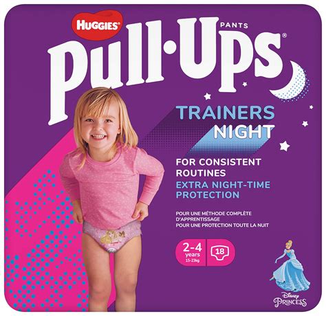 Buy Huggies Pull Ups Trainers Night Nappy Pants For Girls 2 4 Years Pull Ups Size 5 6 18