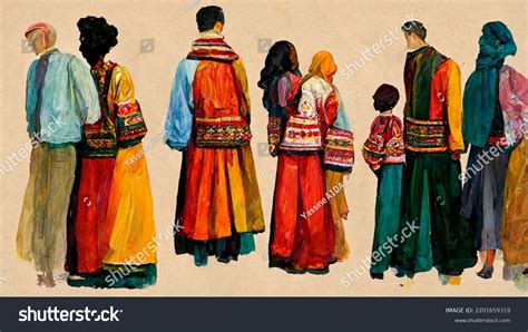 Group Friendly People Different Races Cultures Stock Illustration