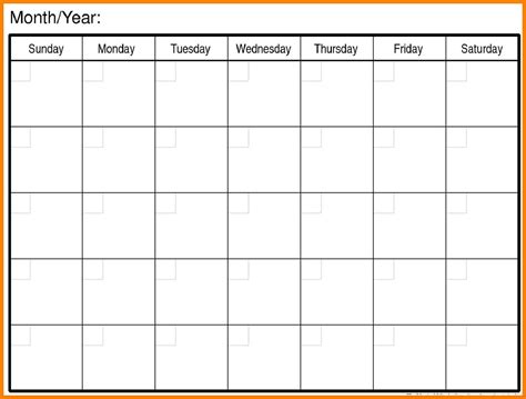 Blank Calendar Template Word Calendar For Planning