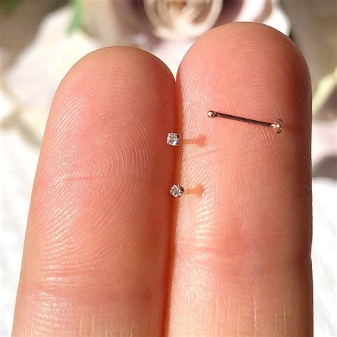 Micro Rose Gold Nose Stud Tiny Nose Stud Tiny Nose Ring 1mm Etsy