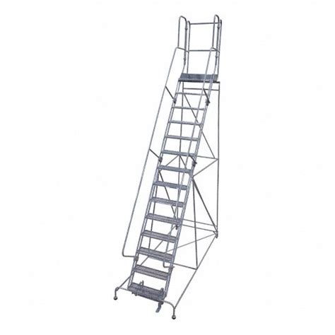 Cotterman 14 Step Rolling Ladder Serrated Step Tread 182 In Overall