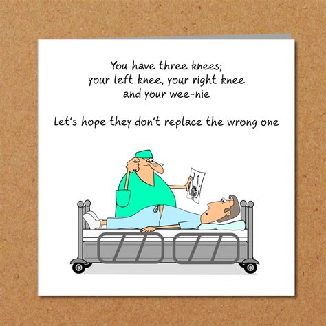 Funny Knee Replacement Surgery Card Get Well Soon Card Operation Re