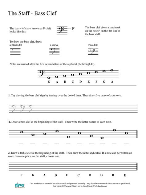 Music Theory Worksheets Note Naming Bass Clef