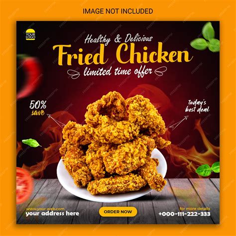 Premium Psd Fried Chicken Social Media Banner Design