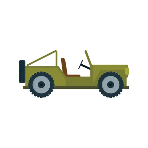 Safari Hunting Jeep Icon Flat Isolated Vector 14988724 Vector Art At