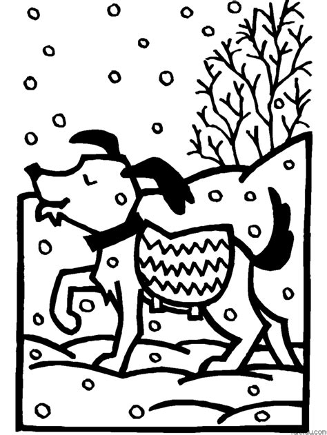 Dog Winter Coloring Page Turkau