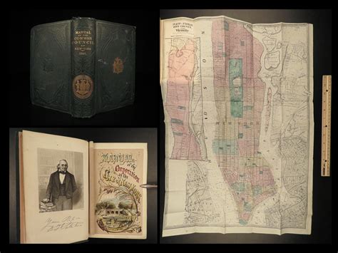 1866 New York City Business Huge Map Manhattan Color Illustrated
