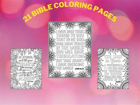 Adult Coloring Book Bible Verse Coloring Book Pages 21 Etsy