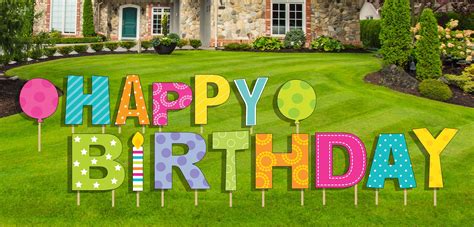 Happy Birthday Yard Sign 15 Pcs Stakes Included Outdoor Party Lawn