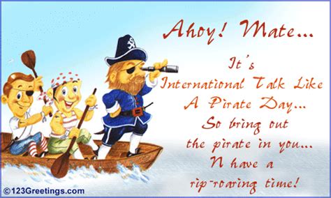 See more ideas about pirates, pirate birthday, birthday party. Happy Pirate Day! Free Intl. Talk Like a Pirate Day eCards ...