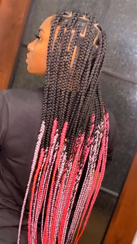 Valentine Braids In 2021 Pink And Black Hair Braids For Black Hair