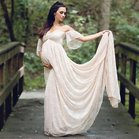 Lace Maxi Gown Maternity Photography Props Pregnancy Dress Photography