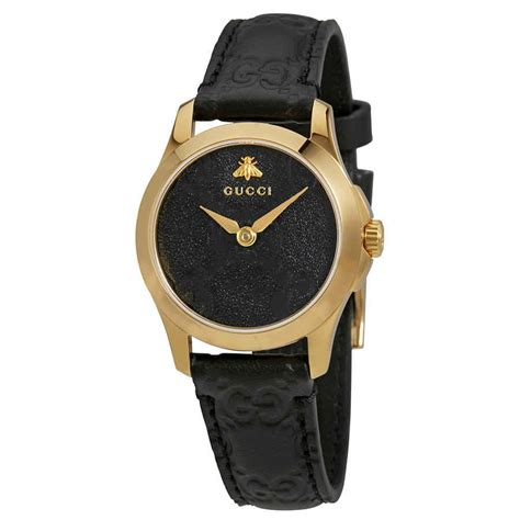 Gucci G Timeless Black Dial Ladies Leather Watch Ya126581