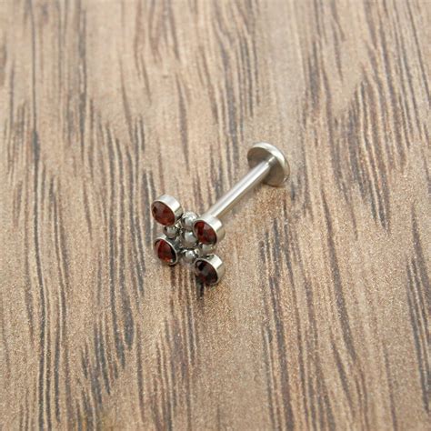 Titanium Forward Helix Earring Garnet Tragus Piercing Etsy