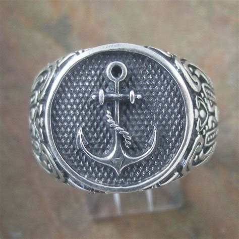 Sterling Silver 175mm Anchor Ring Transglobal Trading