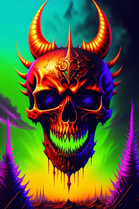 Trippy Skull Art By Highrisemedia On Deviantart