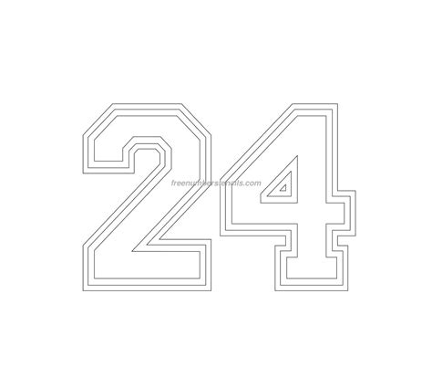 Free Varsity 24 Number Stencil