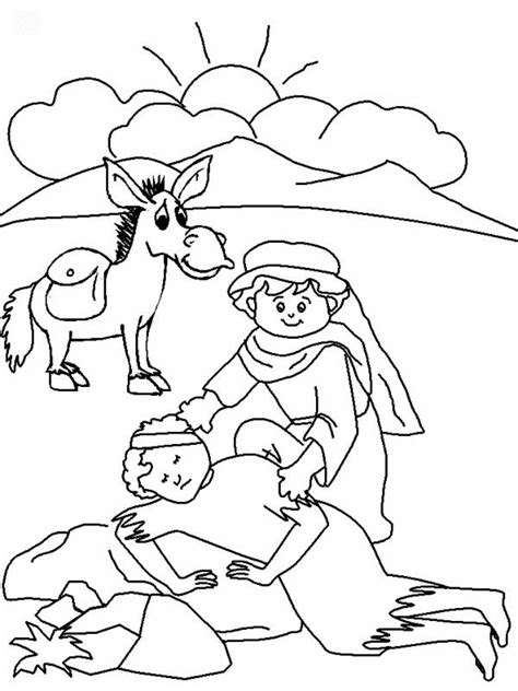 Good Samaritan Drawing Coloring Page - NetArt