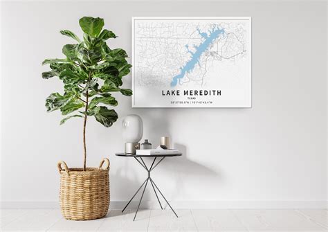 Printable Map of Lake Meredith Texas United States Instant | Etsy