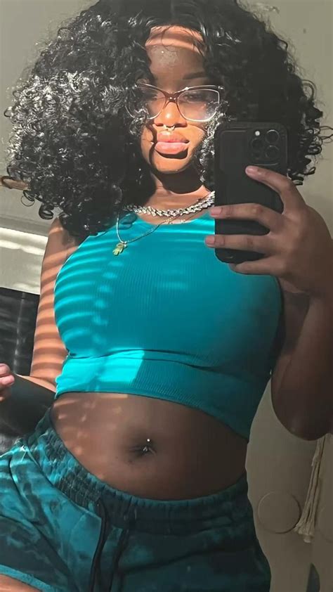 Babe In Blue 💠 Black Woman Are Winning 🥰 Two Piece Set Mirror Pic Golden Hour Big Curly Hair