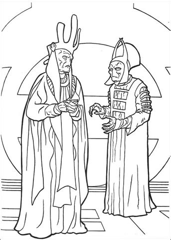 For kids and teens fans , cute unique coloring pages 66. Nute Gunray and Rune Haako coloring page | SuperColoring.com
