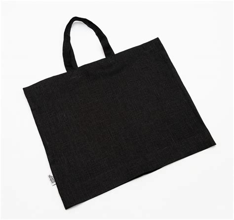 Black Linen Tote Bag Linen And Stripes
