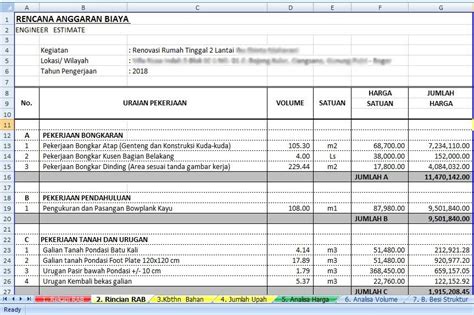 Contoh Dokumen Rab Xls Contoh Laporan Progress Pekerjaan Proyek The