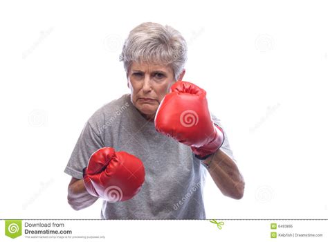 Grandmother With Boxing Gloves Royalty Free Stock Photo Image 6493895